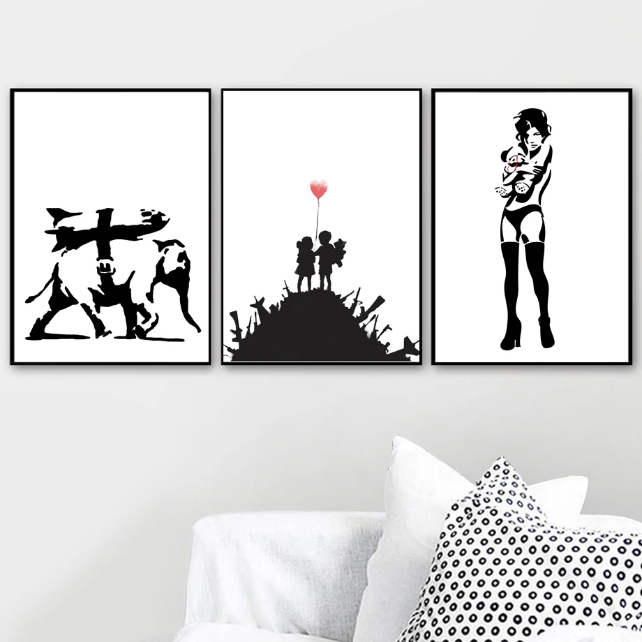 Настенные плакаты и принты в скандинавском стиле Banksy настенная Картина на холсте