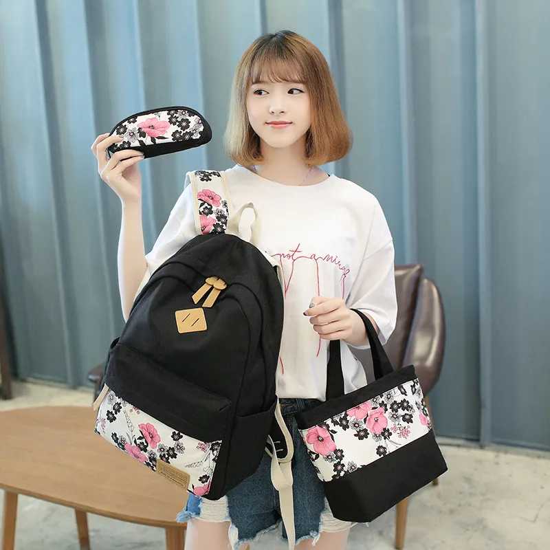 Рюкзак женский 3 шт./компл. водонепроницаемый с цветочным принтом | Багаж и сумки