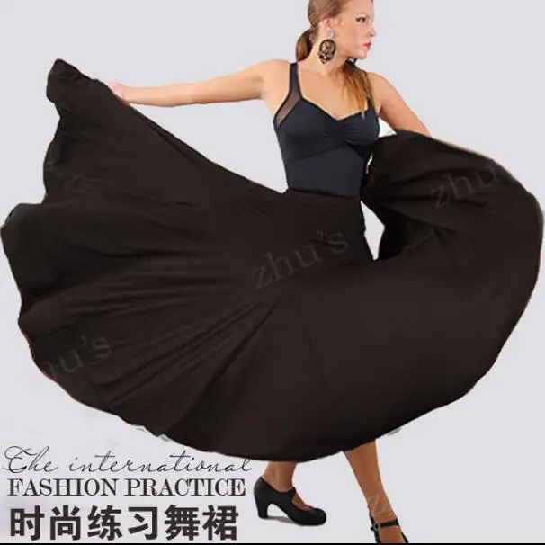 Новое платье для испанского фламенко юбки Для женщин девочек черный красный