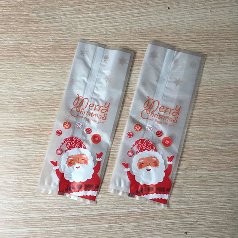 20Pcs Cookie Biscuits Plastic Birthday Cute Packing Pressent DIY Santa Claus Gift Candy Bag Snacks Christmas