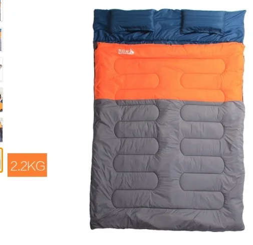 Orange 2200g BSWolf Сверхлегкий хлопковый спальный мешок для кемпинга для влюбленных, двойной спальный мешок для взрослых, компрессионный мешок для улицы 2,2/3,0/кг - Цвет: Orange 2200g