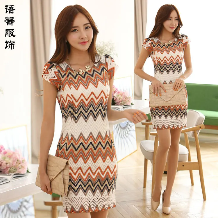 2014 summer new brand women Slim sexy gold striped collar Dress OL occupation | Женская одежда