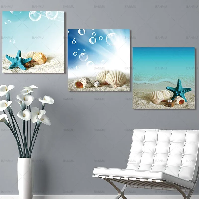 

Picture Canvas Painting Starfish shell Wall Art Wall picture sea Canvas Prints beautiful art wall Pictures home decoration