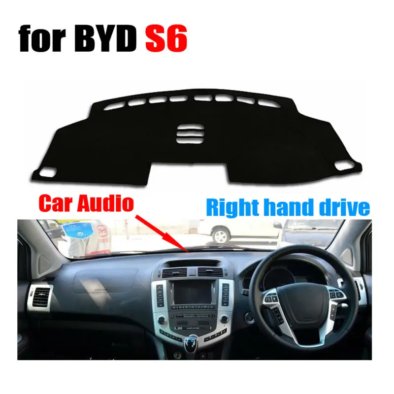 

Car dashboard covers mat for BYD S6 High configuration with car Audio Right hand drive dashmat pad dash cover auto accessories