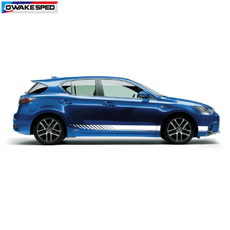 Спортивные полосы для Lexus CT200H гоночный стиль двери боковой Стикер на автомобильную юбку передний бампер Декор Наклейка s внешние аксессуары