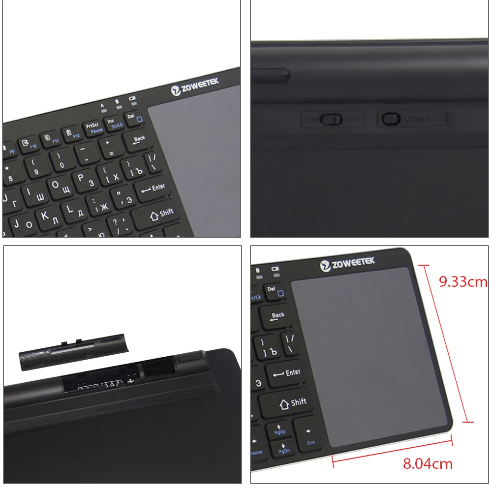 Zoweetek K12BT 1 ультра тонкий Беспроводной еврейская испанская клавиатура Bluetooth с