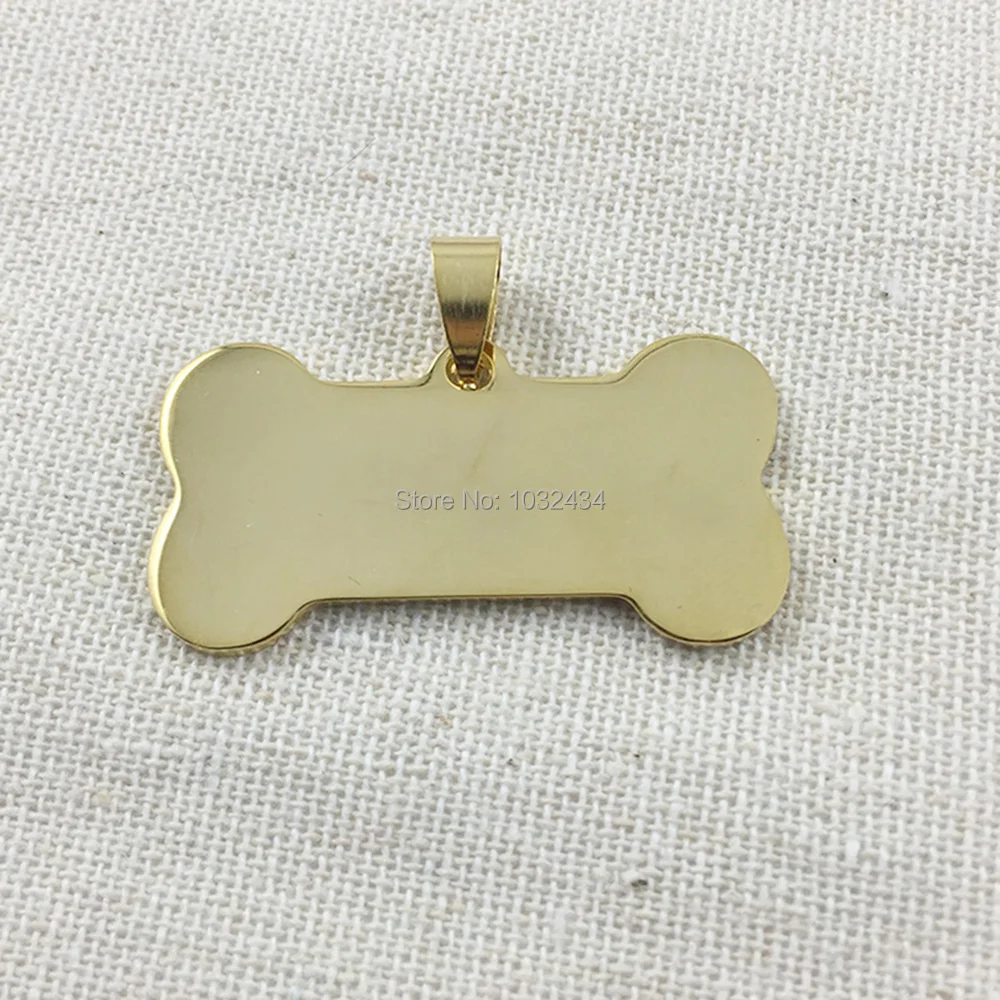 

1000pcs/lot Gold Silver Color Stamping Blank Stainless Steel Dog Bone Charm Necklace Bone Jewelry Pendant Free Shipping