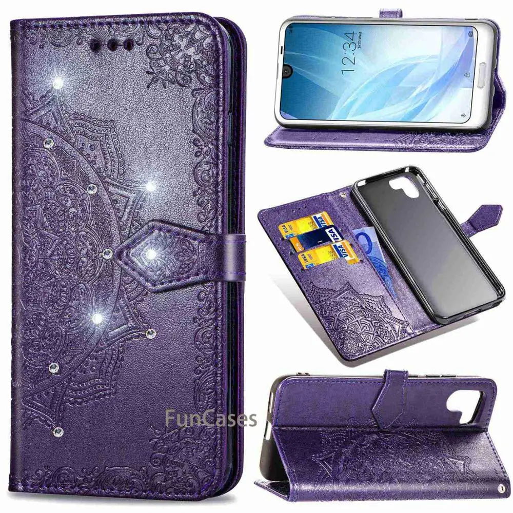 Для Sharp Aquos R2 чехол AquosR2 защитный чехол-накладка кошелек для телефона из