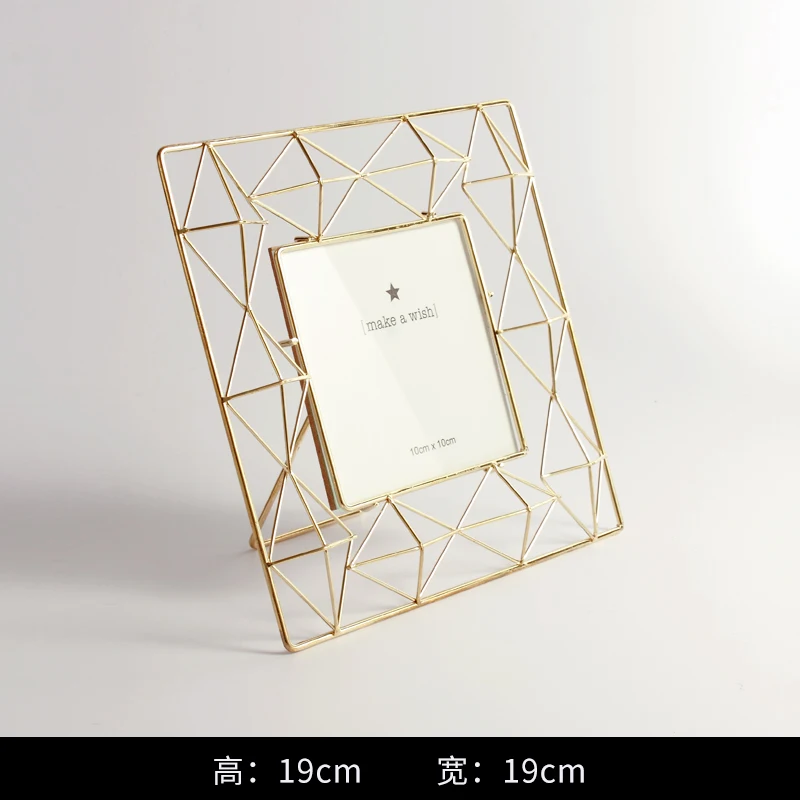 GOLD S Aqumotic прямоугольная металлическая рамка для фотографий черная квадратная железная Золотая фоторамка Свадебная фоторамка креативный маятниковый стол - Цвет: GOLD S