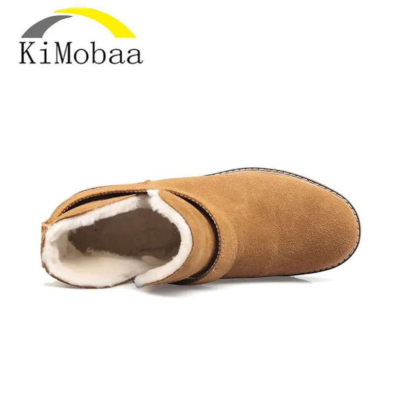 Kimobaa Mujer Chaussure/Женские зимние ботинки ручной работы сезон 2017 г. Для женщин шерсть