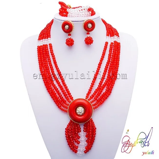 Free Shipping Gold Plated African Wedding Bridal Jewelry Set Dubai Beads Women Fashion |