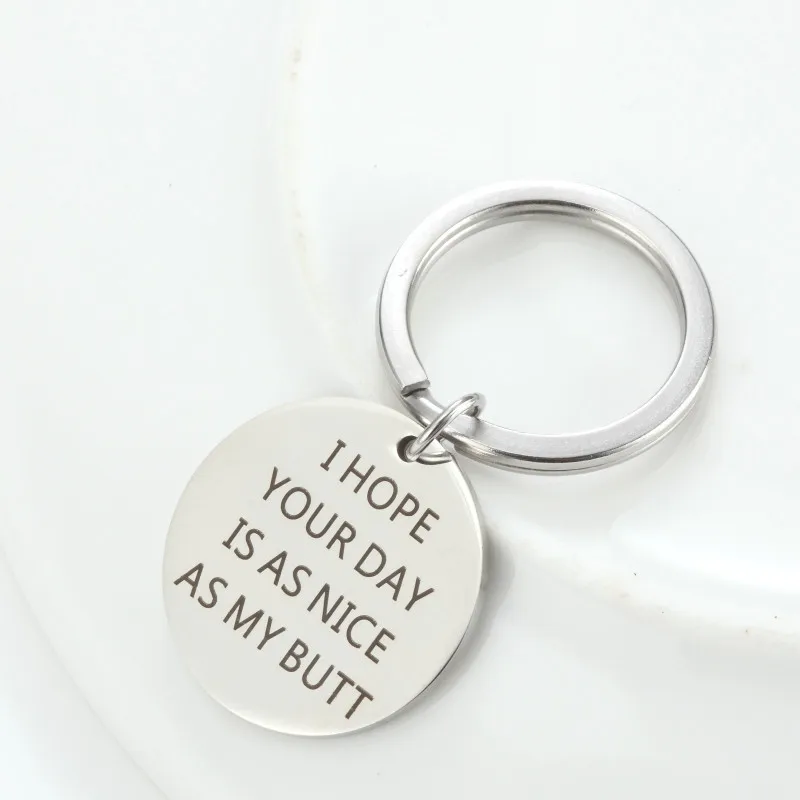 Вдохновляющие брелки из нержавеющей стали для автомобиля ювелирные изделия с