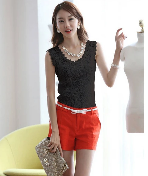 New Women Sexy Knitted Lace Spaghetti Strap Vest Sleeveless Top Shirt Blouse | Женская одежда