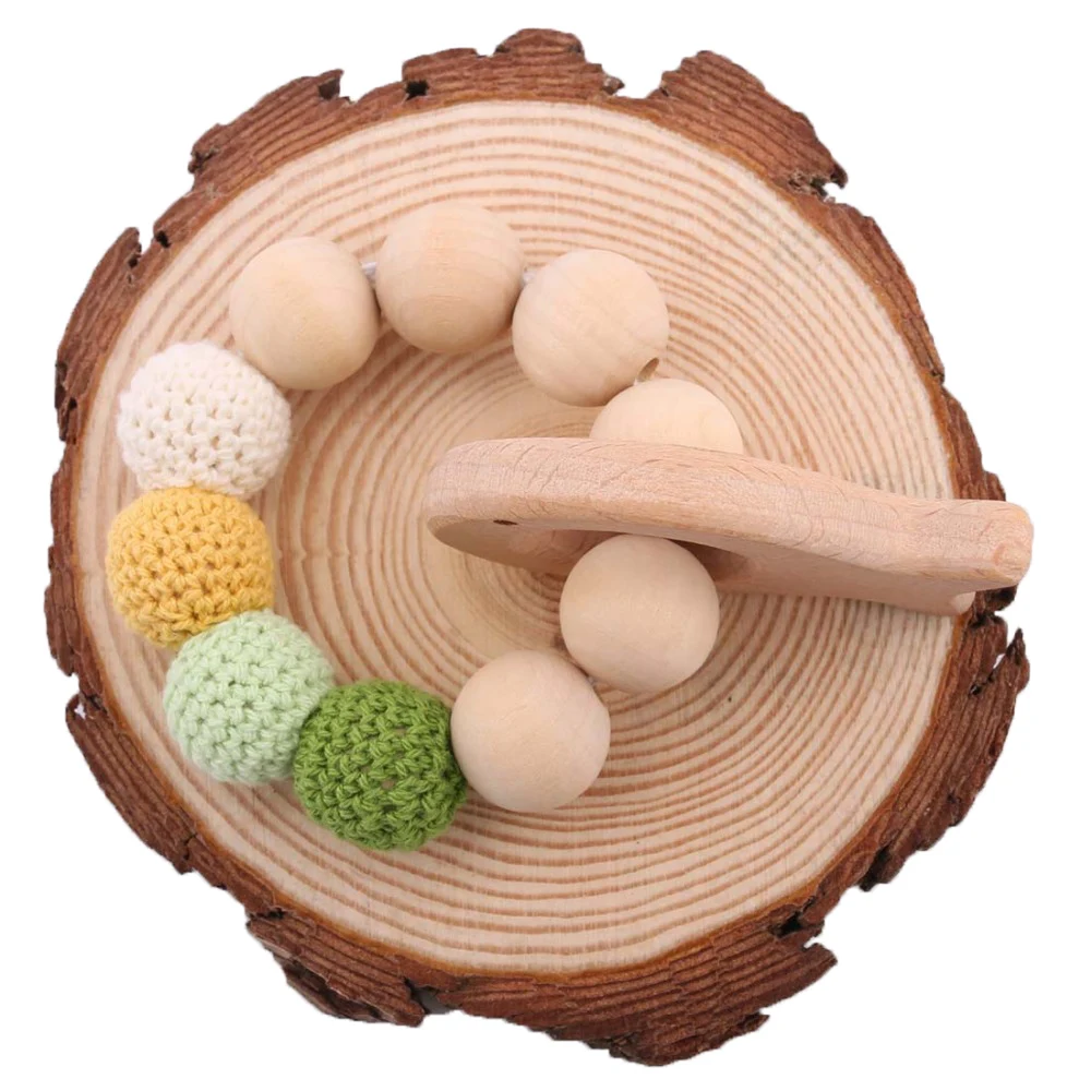 Деревянные игрушки для прорезывания зубов 1 шт. детский браслет с подвеской в