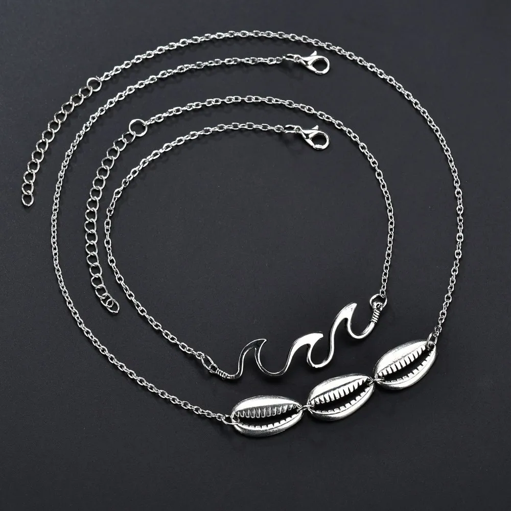 Природный пляж ветер волна оболочки кулон Творческий многослойный o цепи