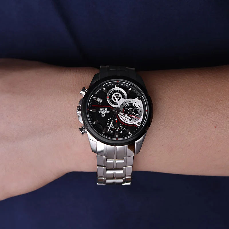 Роскошный бренд CASIMA спортивные мужские часы reloj hombre со стальным ремешком Мужские