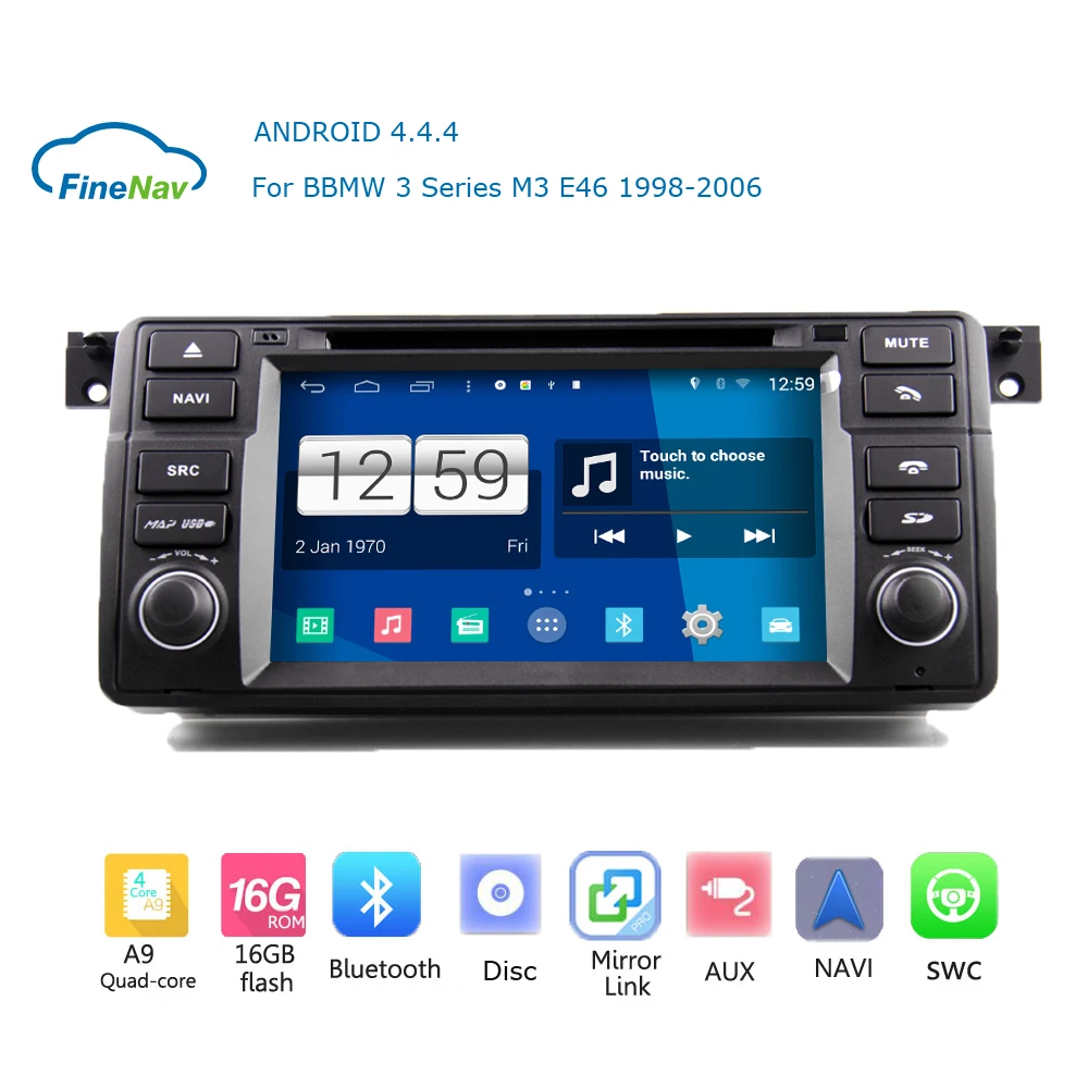 Quad Core S160 1DIN Android 4.4.4 Автомобиля DVD gps для BMW 3 Серии E46 M3 1024*600 С Сенсорным Экраном