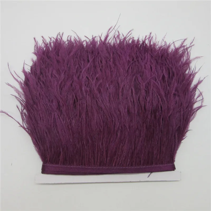 10 yards 10-15CM Ostrich feather trims for skirt/dress Purple red ostrich feathers ribbon feather For Crafts Plumage Clothing
