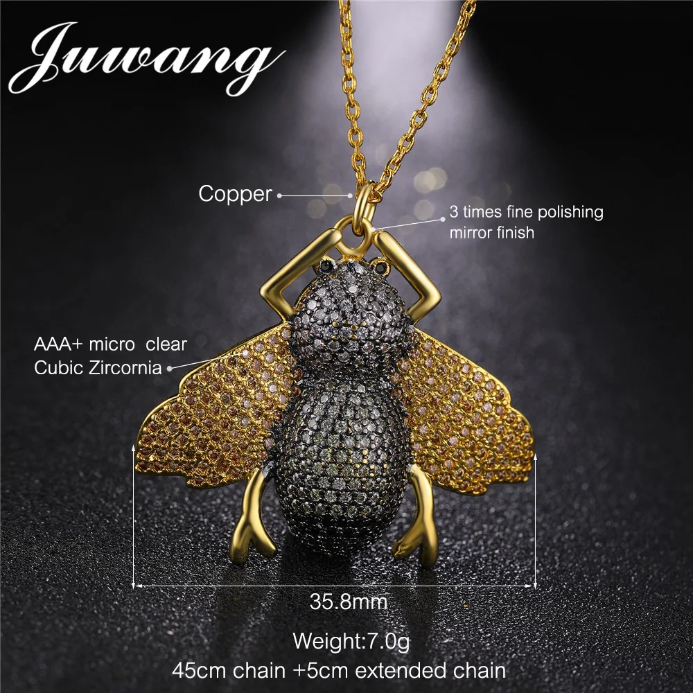Ожерелье-чокер JUWANG в виде пчелы и насекомых для женщин мужчин роскошное длинное