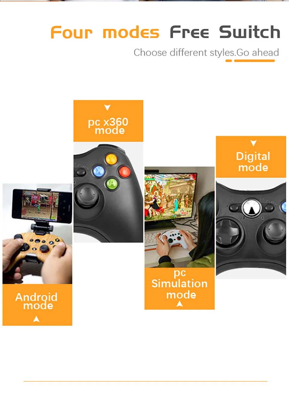 Для xbox 360 беспроводной контроллер с приемником 2,4G игровой контроллер для xbox 360 геймпад совместимый для PS3 PC