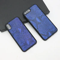 personalized slim luxury blue python leather case for iphone xs max xr 11 12 13 pro max ultra thin snake skin phone cases cover