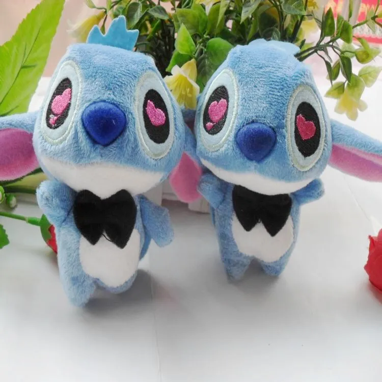 heart eyes 10 шт. кавайные влюбленные Лило и Стич плюшевые мягкие игрушки телефон ремешок с подвеской сумка брелок Подвеска игрушка подарок свадебный букет игрушка - Цвет: heart eyes