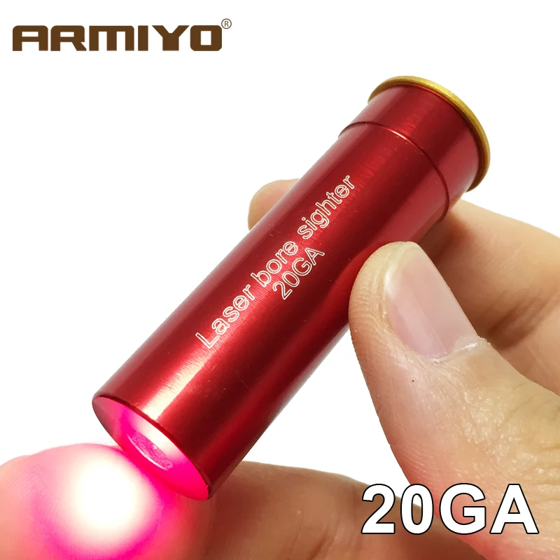 Armiyo 20GA 20 Калибр 17 мм x 57,6 мм Картридж красный лазерный Диаметр прицел пистолет Boresighter стрельба охотничья оптика Sighter без батарей