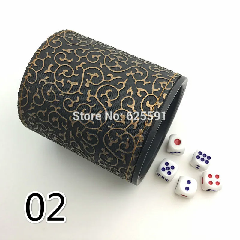 T& G Высокое качество PU/черный/золотой кожаный стакан для игральных костей точность азартные игры питьевой