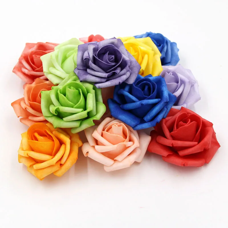 20 шт./лот 6 см окрашивание пены искусственный бутон розы Свадебное Оформление