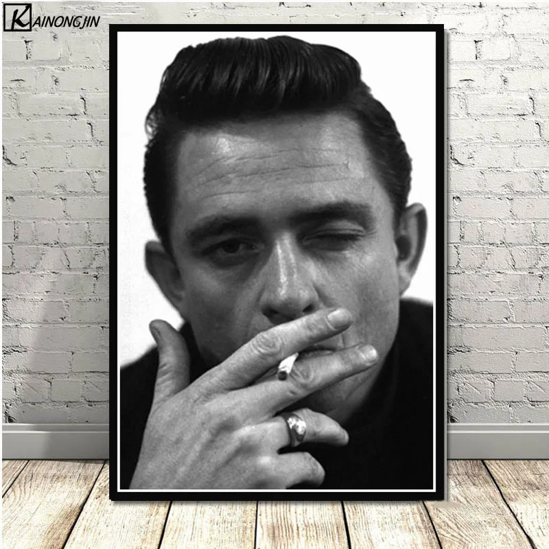 002 Johnny Cash плакат музыкальная рок-группа Star плакаты и принты холст настенная живопись книги по искусству изображение для гостиная домашний декор - Цвет: 002