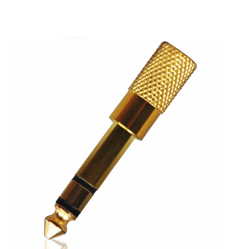 Новинка позолоченный аудиоадаптер для наушников со штекером 6 35 мм и 1/4 гнездом 3 5