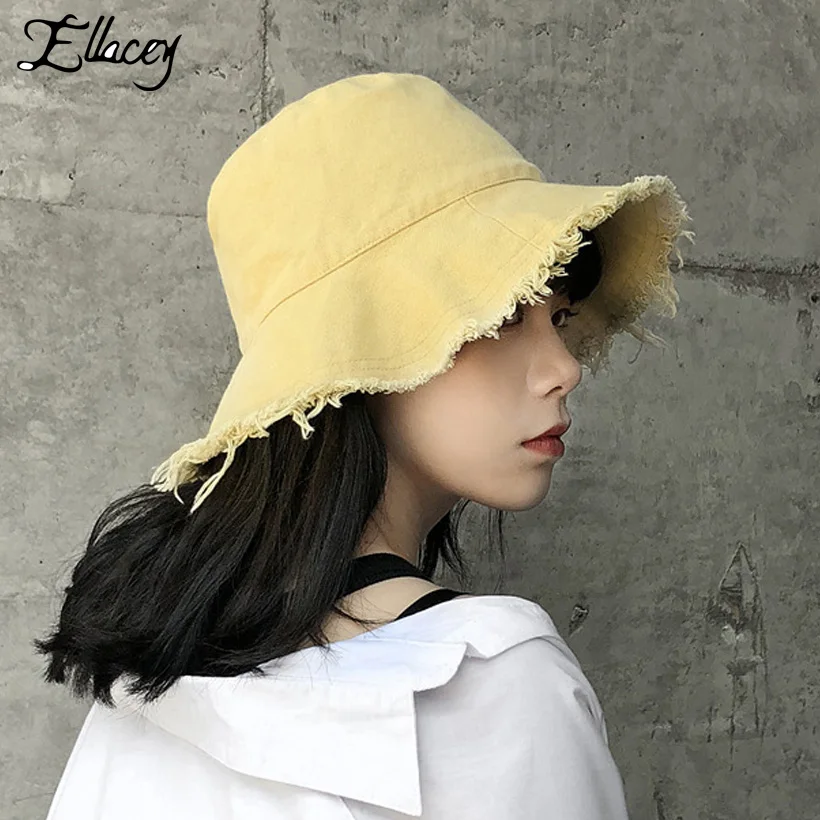 Летняя шляпа ведро Ellacey в стиле Харадзюку женская для рыбалки стильные женские