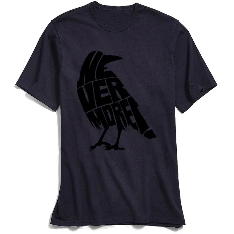 Nevermore! Мужская футболка Забавные футболки серые топы с принтом ворона мужские