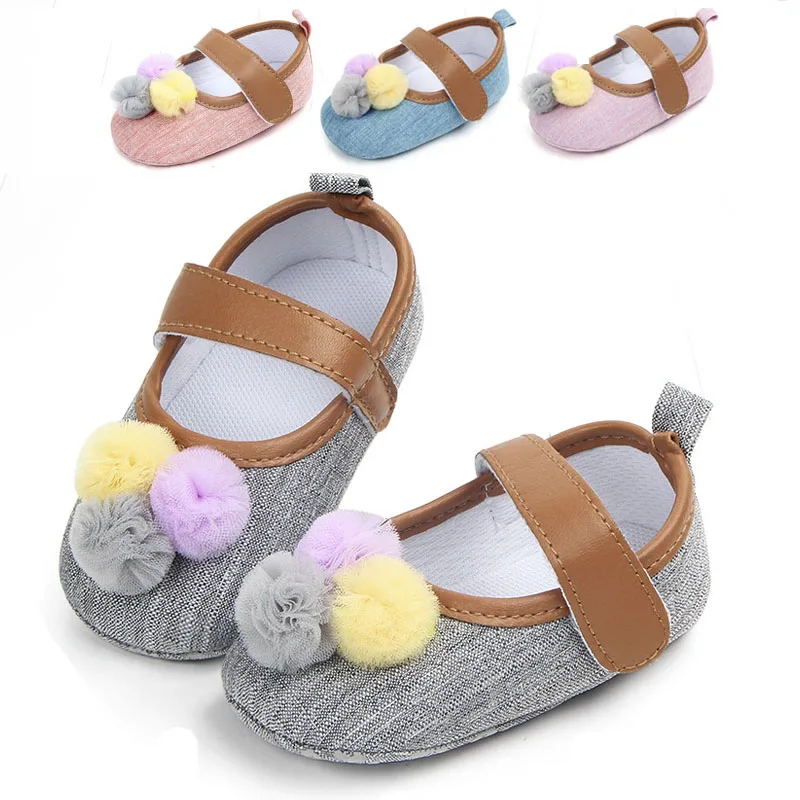 Новая весенняя обувь для маленьких девочек милые цветные туфли с шариками