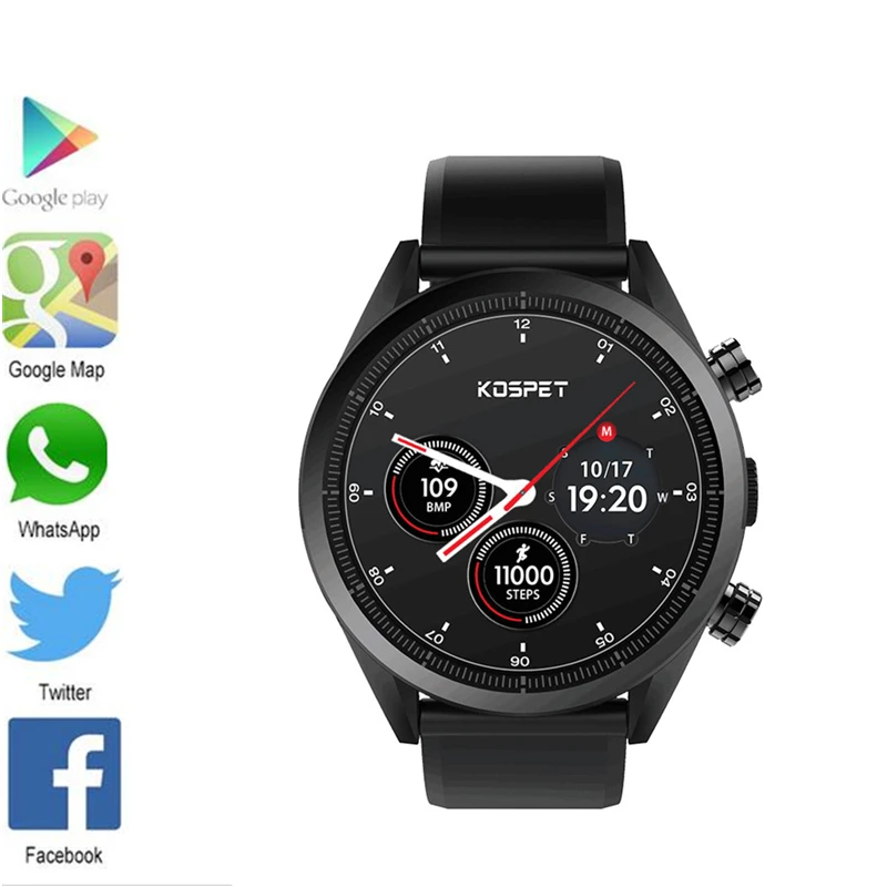 Kospet надеемся Android7.1.1 3 ГБ + 32 Гб Dual Core 4G 1 39 &quotAMOLED WI FI/gps/ГЛОНАСС 8.0MP IP67