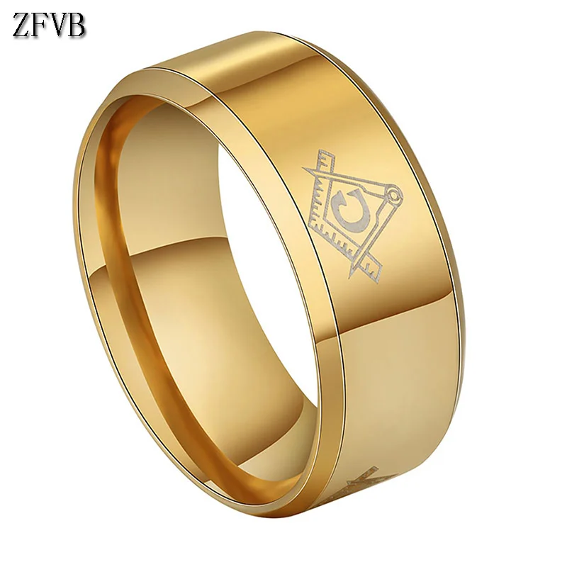 ZFVB классический масонских кольцо Для мужчин перстень вечерние углеродного