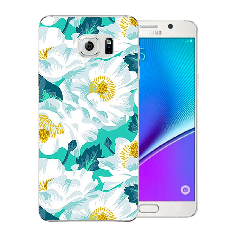For Samsung Galaxy Note 5 Phone Case Soft TPU Silicon for Note5 N920 Back Cover Blossom Pattern Ultrathin Matte Clear Bag |