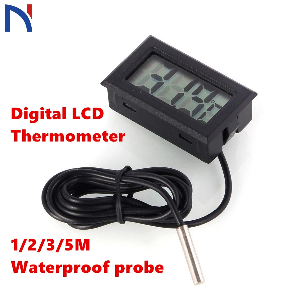 

Digital Refrigerator Thermometer LCD Display Thermostat Oven Thermometer Freezer Electronic Temperature Hygrometer with Probe