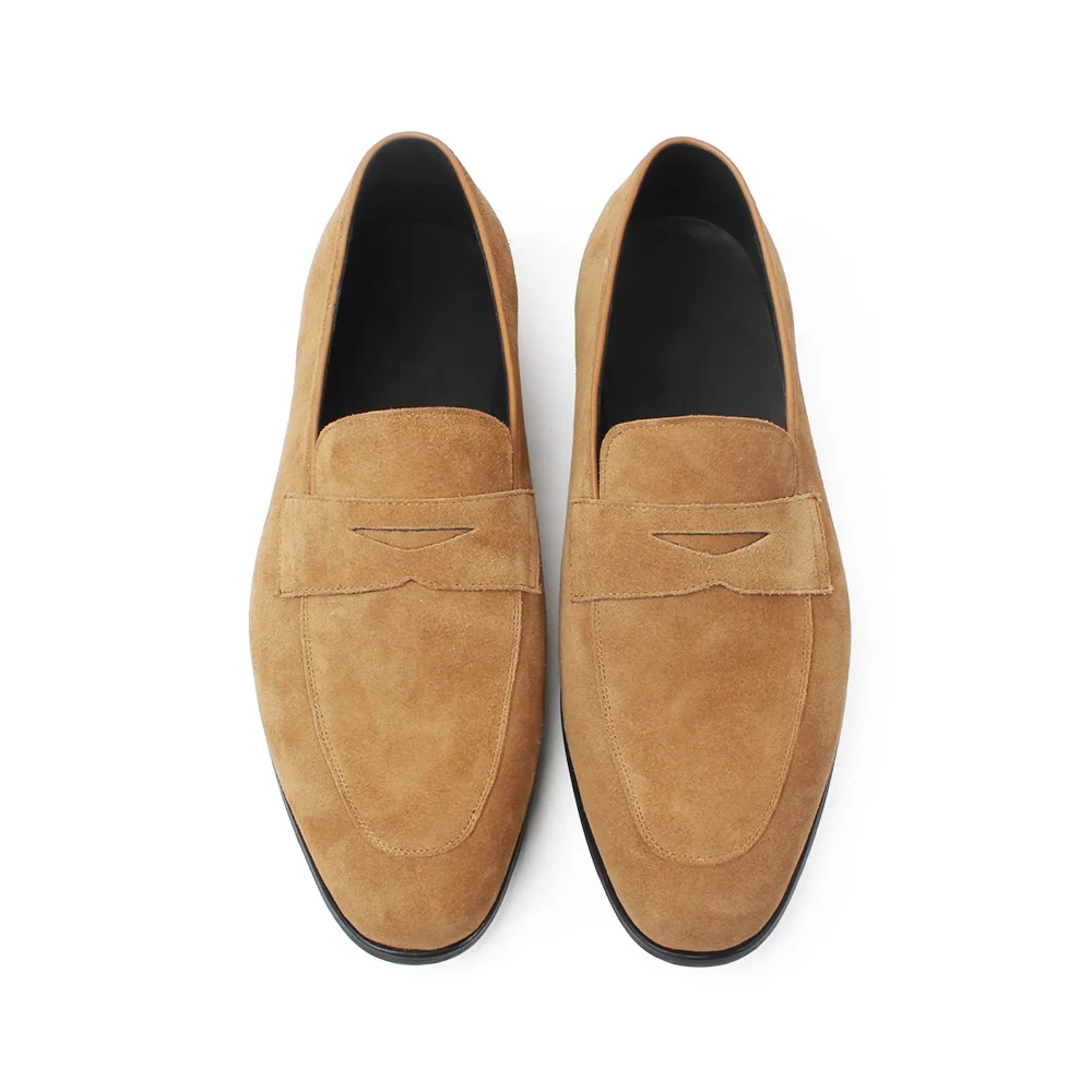 Vikeduo летние повседневные замшевые лоферы для мужчин однотонные коричневые