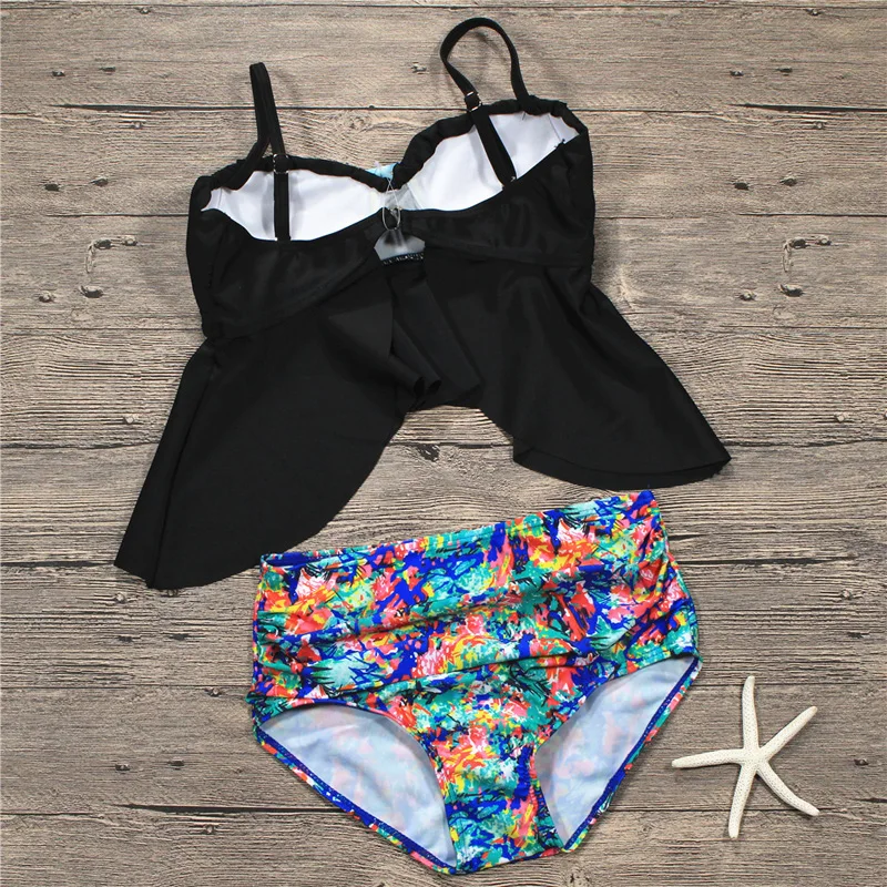 2018 New Bikinis Women Swimsuit High Waist Bathing Suit Ruffle Swimwear Push Up Bikini Set Vintage Beach Wear Biquini |