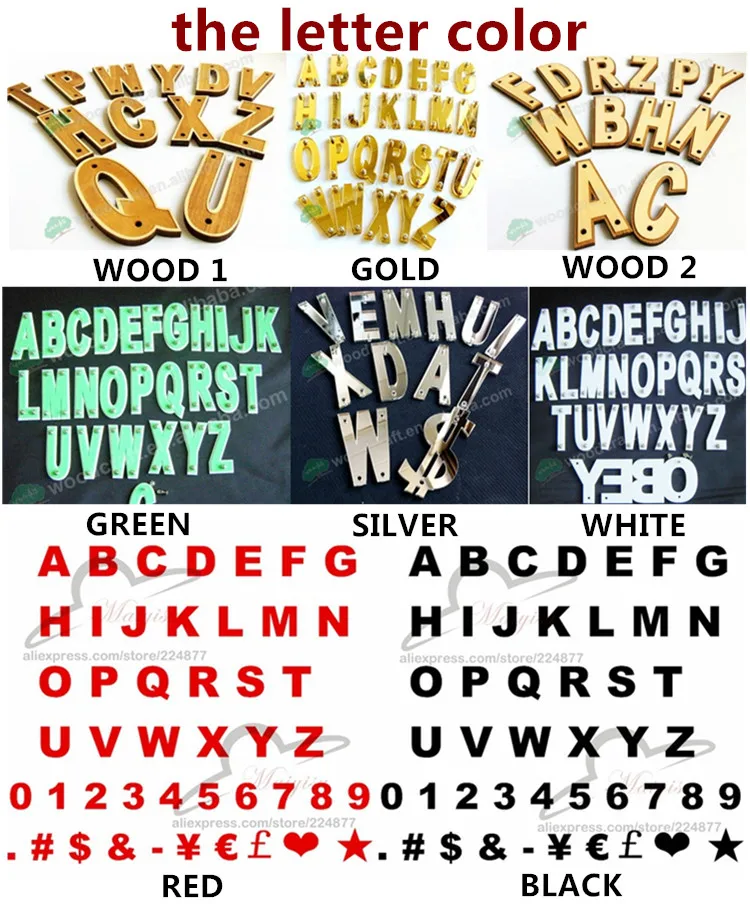 Зеркальные акриловые пользовательские буквы Модные мужские и женские