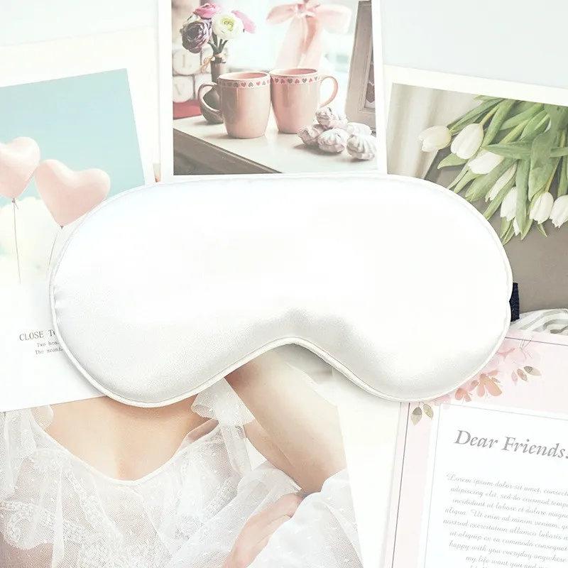 Faux Silk Eyeshade Sleeping Eye Mask Cover Eyepatch Blindfold Solid Portable New Sleep Masks