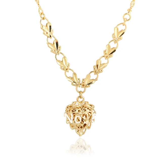 Top 18K Gold Vintage Jewelry Fashion Womens Costume Heart Necklace for Engagement Wedding A977 |