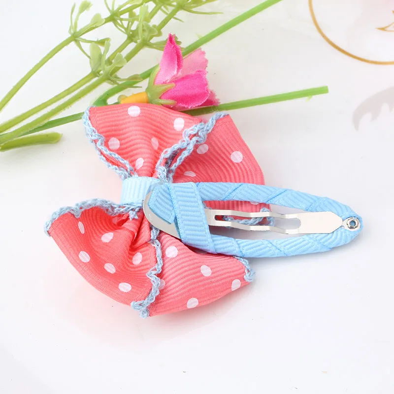 Fashion Cute Hair Clips Girls Accessories Ribbon Candy Kids Bowknot Hairpins Point Dot Flower Colors Barrettes | Детская одежда и