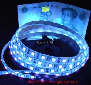 1 м 5 М УФ 5050 СВЕТОДИОДНАЯ лента SMD ультрафиолетовая Светодиодная лента DC12V 60 светодиодовM 300 светодиодоврулон фиолетовый определить деньги высокая яркость