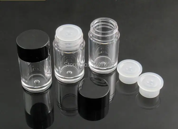 

5ML Clear Empty Cosmetic Eyeshadow/Loose Powder Bottle n Sifter, Portable Plastic Beauty Nail Art Glitters Refillable Container