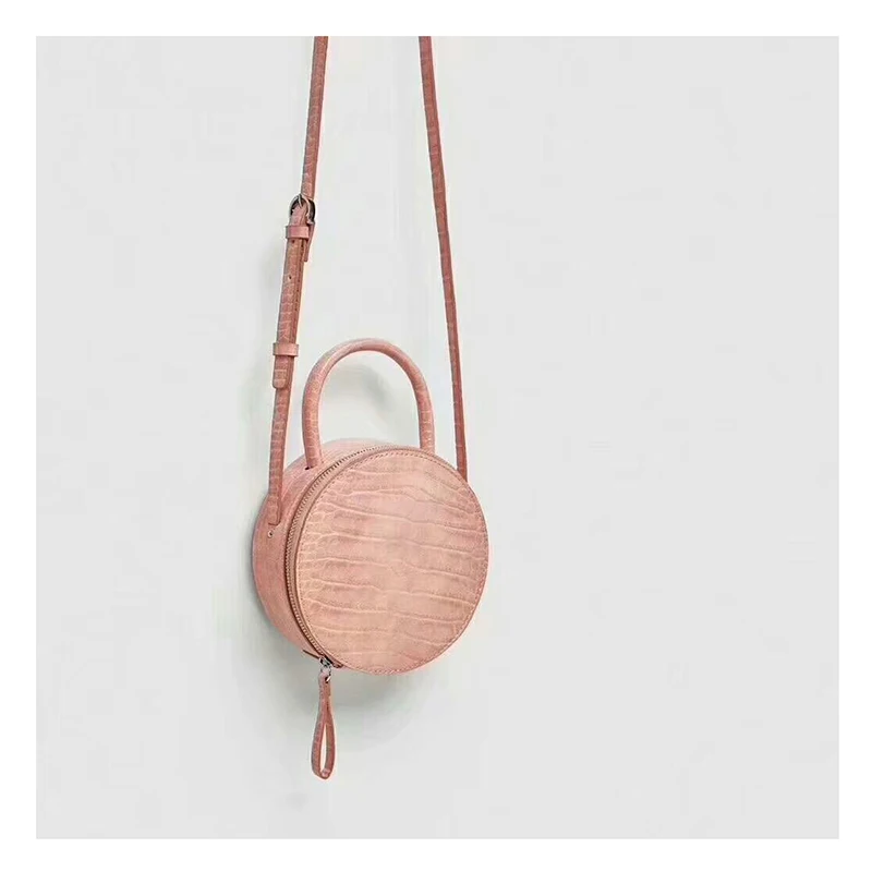 Pink shoulder bag Новая Осенняя женская сумка, женская сумка через плечо из искусственной кожи, зимняя сумка-мессенджер, женская маленькая круглая сумка, женская сумка, ручная сумка, PouchA309 - Цвет: Pink shoulder bag