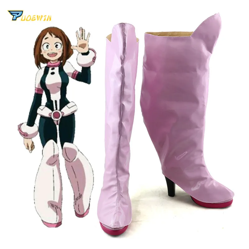 women size Ботинки для костюмированной вечеринки «My Hero Academy Boku no Hero Akademia очако урарака» - Цвет: women size