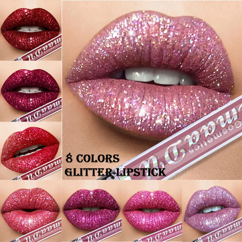 Новый блеск для губ Beauty Gliter металлический макияж Мерцающая губная помада стойкая