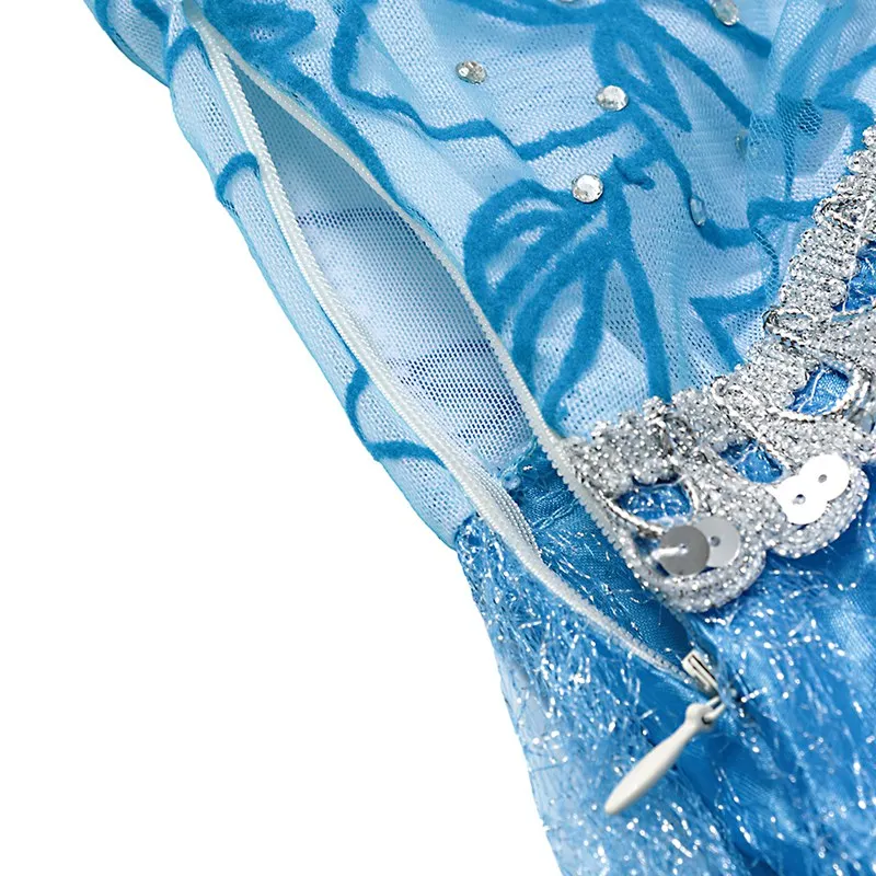 VOGUEON Girls Elsa Dress up Long Sleeve Mesh Snow Queen Elza Princess Costume with Train Halloween Kids Cosplay Party | Детская одежда